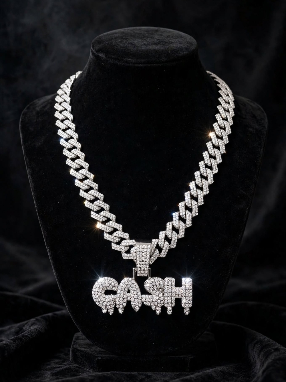 CASH DRIP - Fully Iced Cuban Chain + Pendant Set